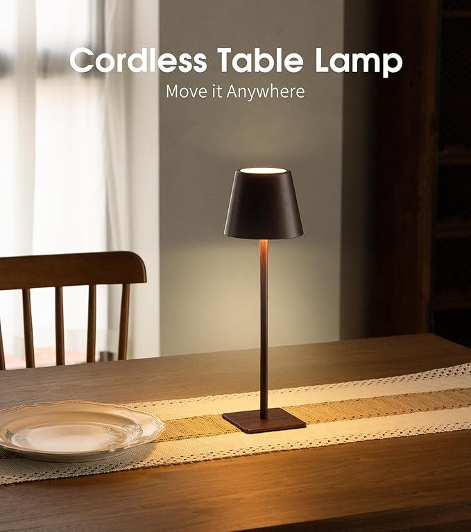 UME 3 Pack Cordless Table Lamp, Battery Operated Lamp - Image 2