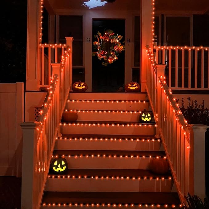 YEGUO 165ft 500 LED Halloween Lights Outdoor Waterproof, 8 Modes Clear Wire - Image 8