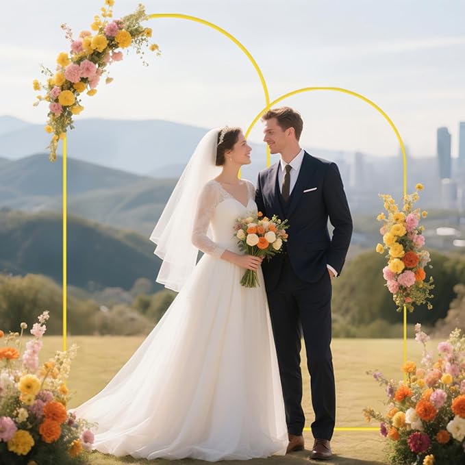 Party Arch Backdrop Stand and Cover Set 6FT 7.2FT Navy Blue Spandex Arch Covers - Image 3