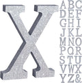 TONIFUL 8 Inch Silver Glitter Letter X Table Centerpiece A-Z Silver Birthday by TONIFUL
