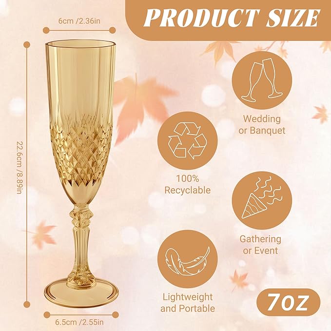 Plastic Champagne Flutes, for Weddings Bachelor Parties Toasting and Events - Image 2