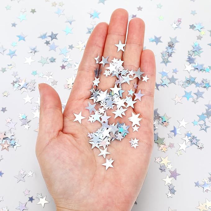 MARFOREVER Holographic Star Confetti, Glitter Star Confetti Birthday Star - Image 3