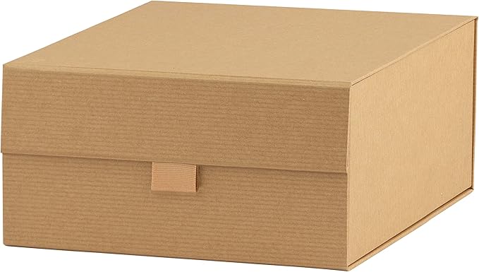Purple Q Crafts 1 Pack Brown Kraft Ribbed Hard Gift Box - Image 2