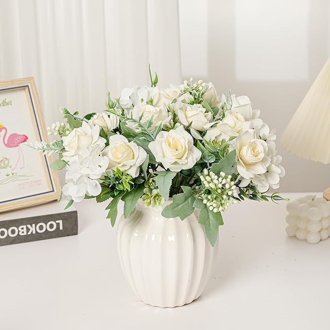 Artificial Flower 5 Branches Artificial Silk Fake Flowers Bouquet Small Roses - Image 5