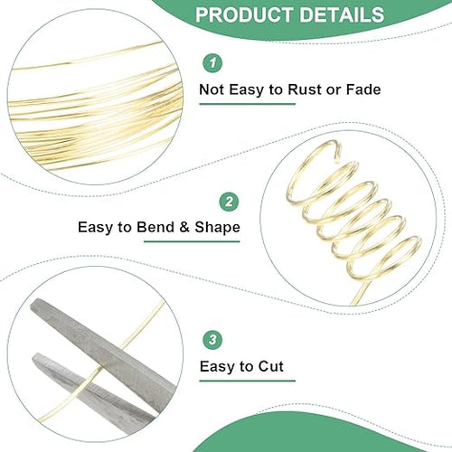 0.8 mm/20 Gauge Copper Wire for Jewelry Making, 7.5FT Copper Beading Craft Wire - Image 2