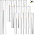 12 Pcs Hurricane Glass Candle Holders 2.5 x 14 Open Ended Tube Ribbed Shade by Kritkin