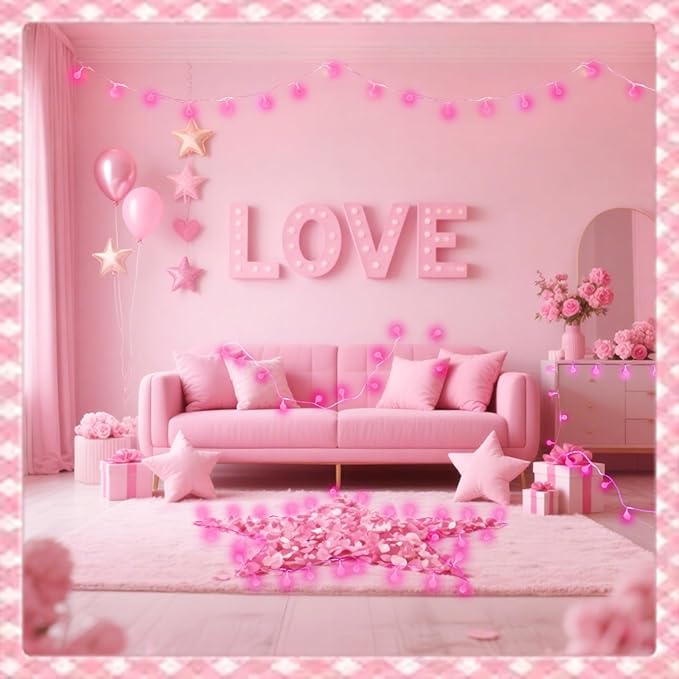 100LED Pink String Lights Outdoor Indoor - Image 2