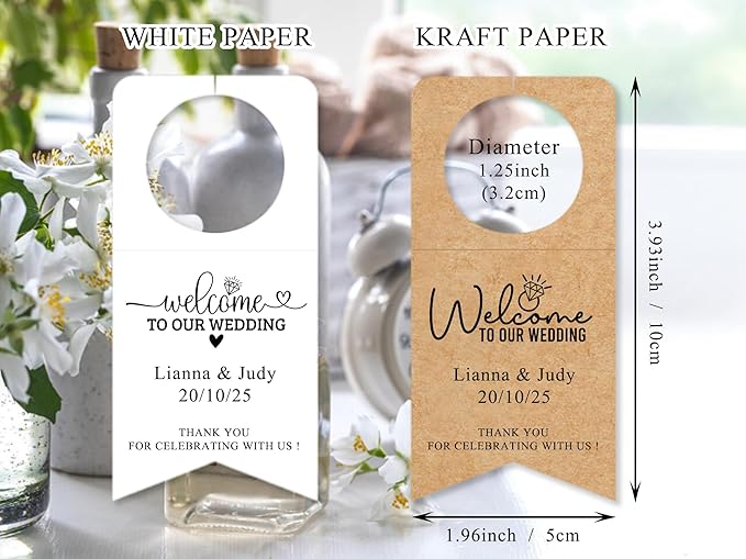 Custom Water Bottle Hang Tags, Wine Bottle Labels Hangover Kit Tags, - Image 2