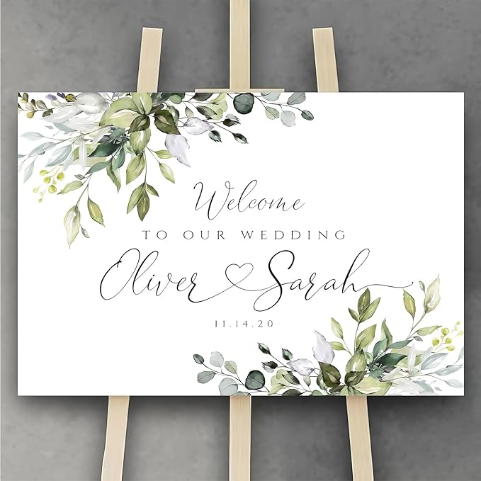 Personalized Wedding Welcome Sign, Welcome To Our Wedding Sign, Editable Modern by CENOVACY