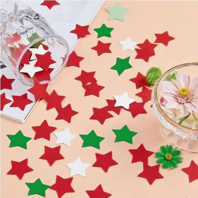 Red White Green Star Confetti 0.78inch/2cm 8000PCS Table Confetti - Image 5