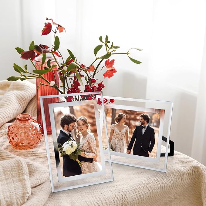 4 x 6 Glass Picture Frame Set of 10, Thin Border Desk Picture Frame - Image 6