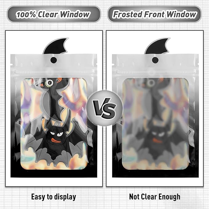 Funfery 100 Pack Gradient Holographic Bags, Resealable Bags - Image 3