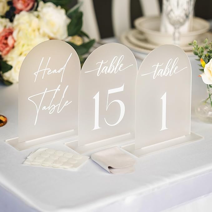 Frosted Arch Acrylic Table Numbers - Image 6