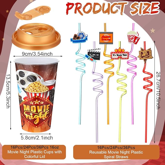 Yungyan 16 Sets Movie Night Party Favors Goodie Cups - Image 2