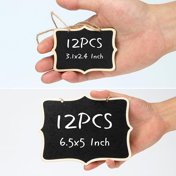 12 Pcs Mini Wooden Chalkboard Signs - Image 6