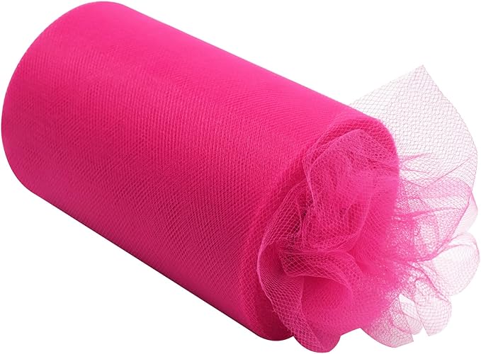 Fuchsia Tulle Fabric Rolls 6 Inch by 100 Yards Fabric Spool Tulle Ribbon - Image 2
