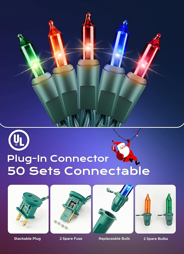 Minetom LED Multicolor Christmas String Lights, Christmas Decorations Indoor - Image 4
