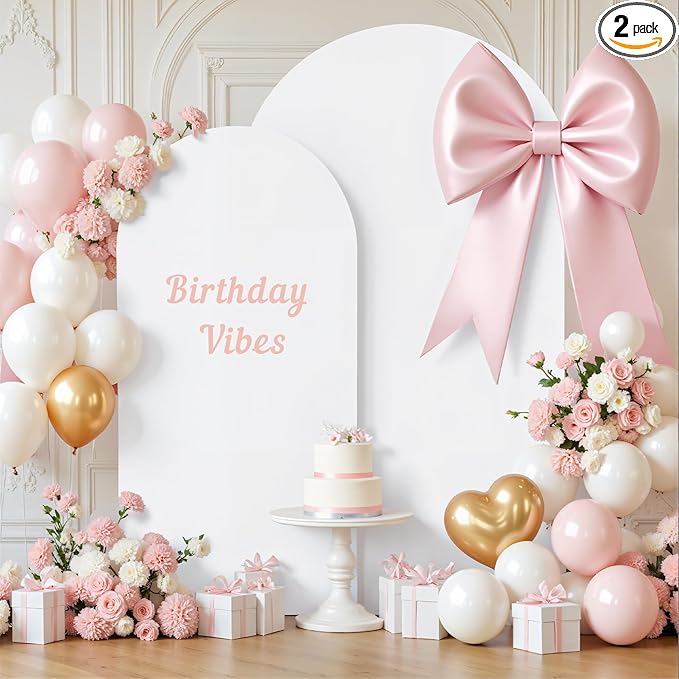White Arch Backdrop Cover for Wedding, Birthday Party Decor, Chiara Backdrop by Besutolife