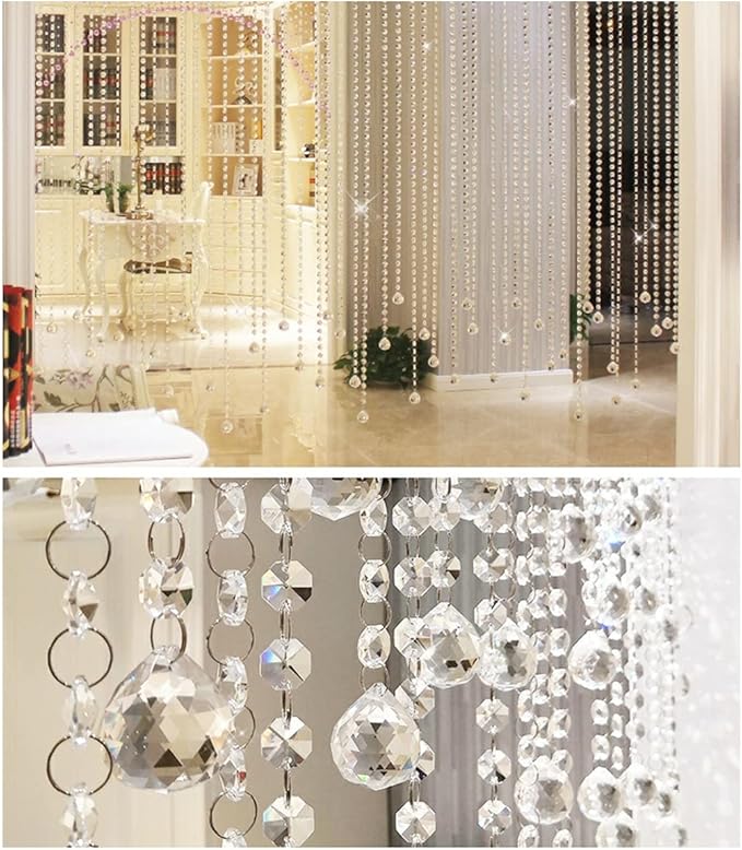 Crystal Clear Acrylic Bead Garland Chandelier Hanging Wedding Decoration 33 FT - Image 7