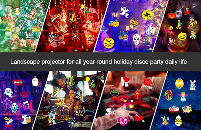 Holiday Projector Lights Outdoor, 2-in-1 HD LED Outdoor Projectors - Image 6