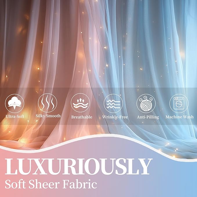 10x10ft Pink Blue Tulle Backdrop Curtain - Image 5
