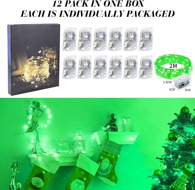 ZGWJ 12 Pack Fairy Lights Battery Operated, 7ft 20 Mini LED Fairy String Lights - Image 6