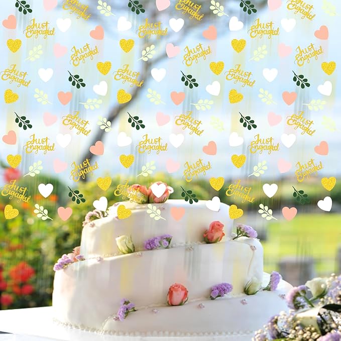 200PC Engagement Confetti for Engagement Party Decorations Sage Green and Pink - Image 5
