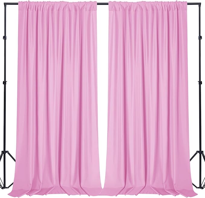 Sugargirl 10x10FT Pink Backdrop Curtains Polyester Photo Backdrop Drapes by Sugargirl