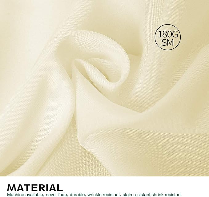 Surmente Beige Tablecloth 90 x 132-inch Rectangular Polyester Table Cloth - Image 3