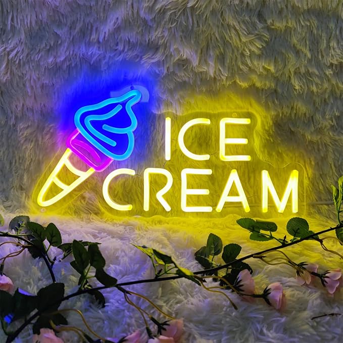Ice Cream Neon Sign Ice Cream Light Ice Cream Signs by INSNEnNNeonSignsFactory1999