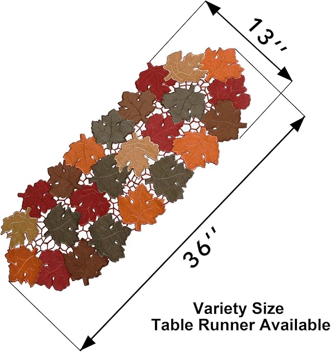 OWENIE Fall Table Runner 36 Inches Long, Short Small Thanksgiving Table Runner - Image 5