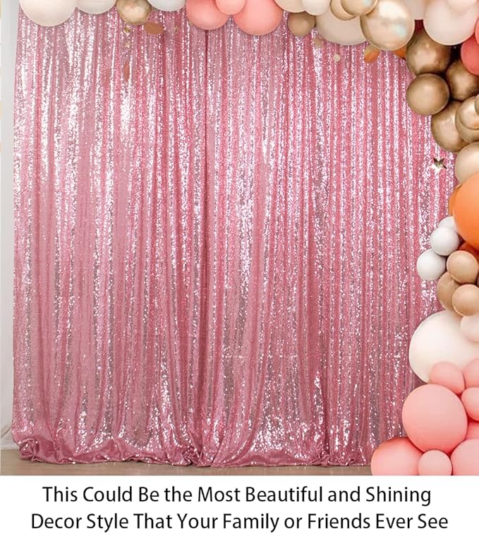 ShiDianYi Sequin Backdrop Fuchsia Pink 2 Panels 4FTx10FT Backdrop - Image 3