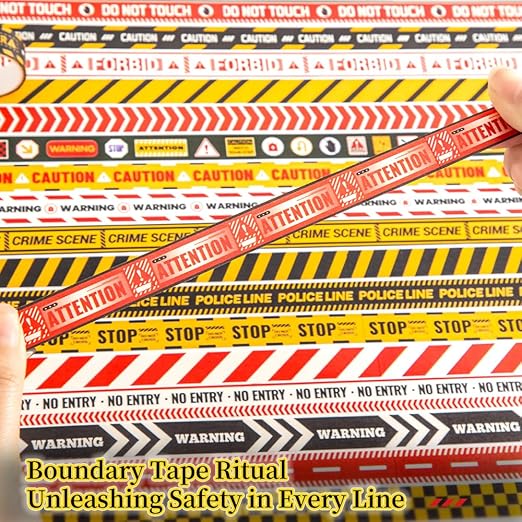 30 Rolls Warning line Theme Washi Tape Set, Writable Decorative Tapes - Image 4