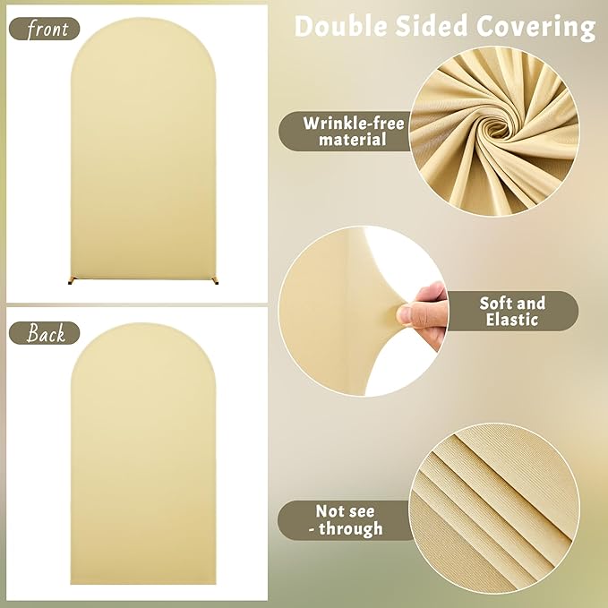7.2FT Beige Arch Backdrop Cover - Image 3