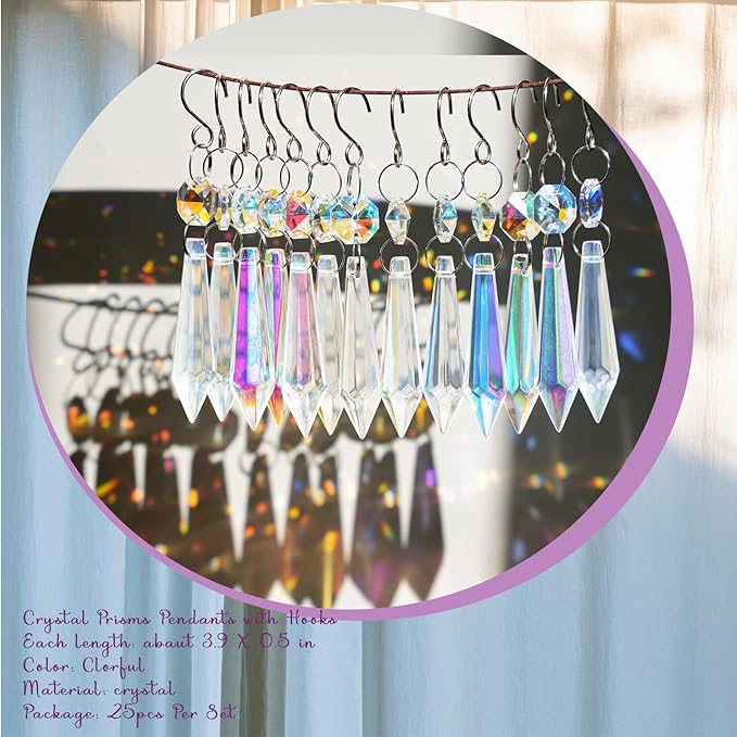 25pcs 55mm Colored Crystals for Chandeliers - Image 2