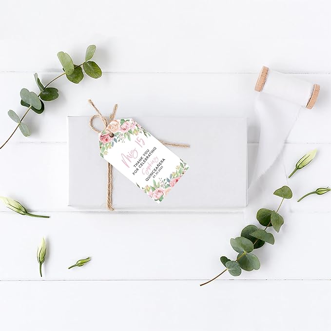 Andaz Press 40-Pack Personalized Quinceañera Favor Tags - Image 3