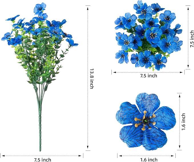 HyeFlora Artificial Flowers for Outdoor Indoor Garden Home Decoration, Faux - Image 3