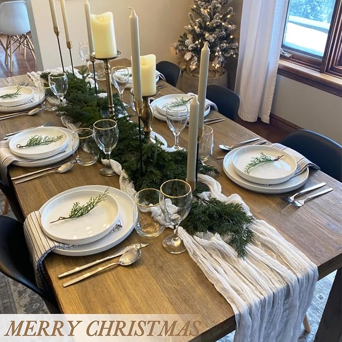White Cheesecloth Table Runner, 10Ft Boho Gauze Cheese Cloth Table Runner - Image 9