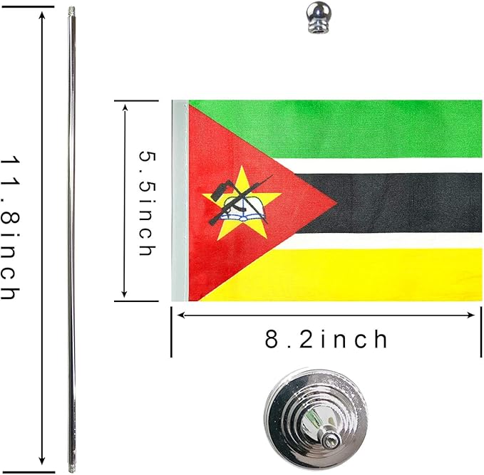 GentleGirl.USA Mozambique Table Flags, Stick Small Mini Mozambican Flag Office - Image 2
