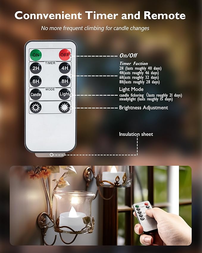 Homemory 12pcs Flameless LED Tea Lights - Image 3
