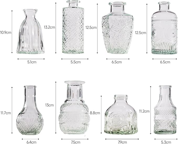 16 Pcs Flower Glass Bud Vases, Loose Transparent Flower Bud Vases, Mini Glass - Image 4