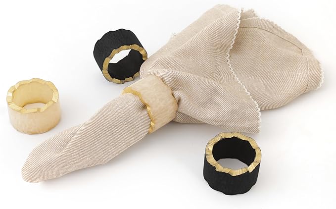 12 Pcs Rustic Epoxy Resin Napkin Rings - Image 9