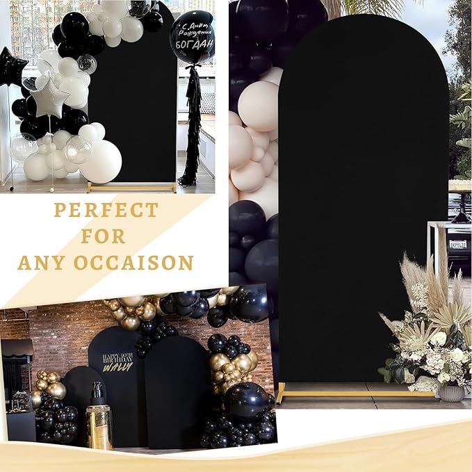 Black Arch Backdrop Cover 2.2ft x 5ft Fitted Spandex Arch Cover Balloon Arch - Image 3