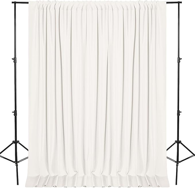 DWCN 10x8 FT Ivory Backdrop Curtains by DWCN