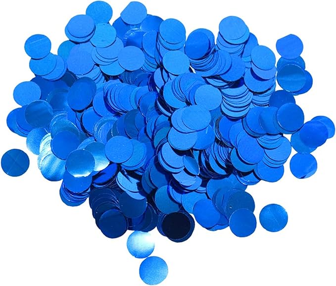 Blue Foil Confetti, Round Dots Glitter Table Confetti, Sparkling by Tim%26Lin
