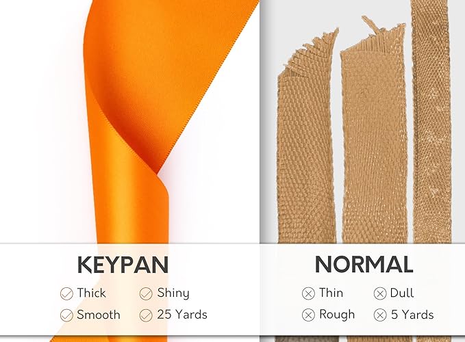 Orange Satin Ribbon 2.5 Inch Double-Faced 25 Yards - Image 4
