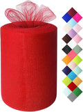 Red Tulle Fabric Roll 6 Inch X 300 FT Matte Tulle Ribbon Netting Mesh Spool by MIGLORIA