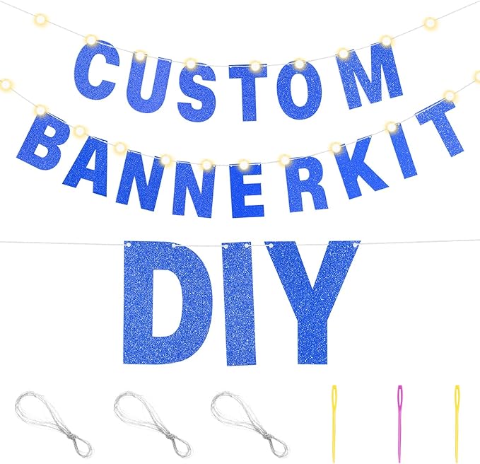 TaoBary 112 Pcs DIY Letter Kit Glitter Customizable Banner Letters Include 107 - Image 3