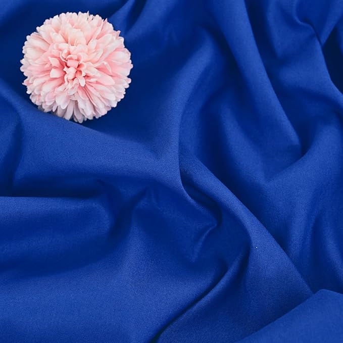 Fani 12 Pack 90 Inch Royal Blue Polyester Round Tablecloth, Stain and Wrinkle - Image 4