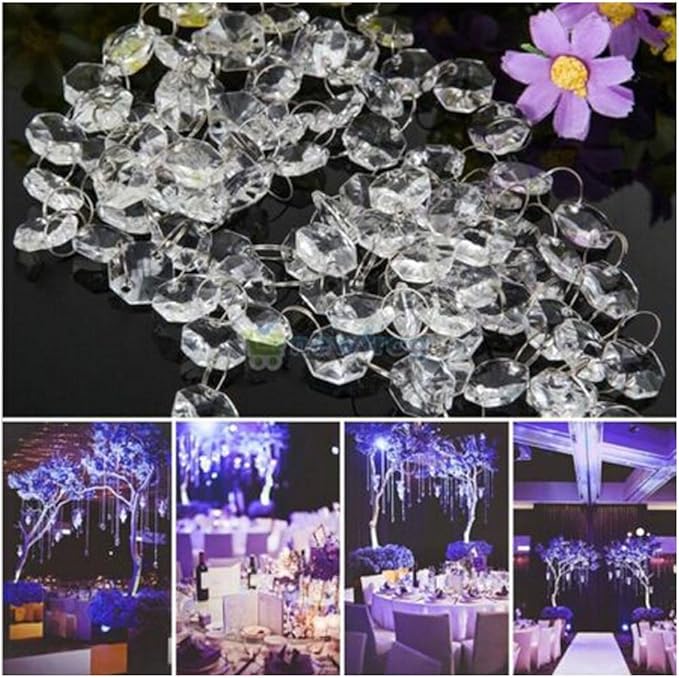 WAZHRMGHG 198 FT Acrylic Crystal Garland Strands Hanging Ornaments Chandelier - Image 5